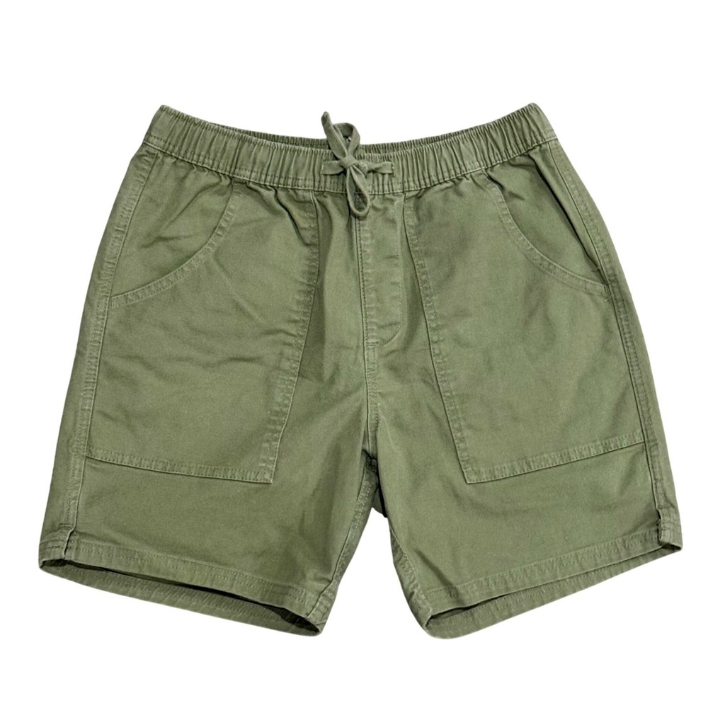 Katin Shorts Men's Green Elastic Waist Drawstring Cotton Blend Pull On Small